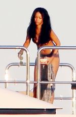 RIHANNA in Bikini at a Boat in Sicily