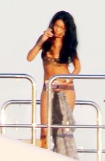 RIHANNA in Bikini at a Boat in Sicily