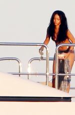 RIHANNA in Bikini at a Boat in Sicily