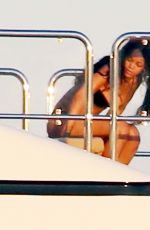 RIHANNA in Bikini at a Boat in Sicily