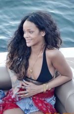 RIHANNA in Bikini at a Boat in Sicily