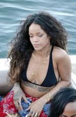 RIHANNA in Bikini at a Boat in Sicily
