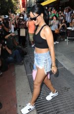 RIHANNA in Cutoffs Leaves Da Silvano in New York