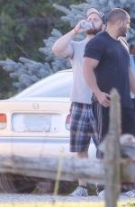 SELENA GOMEZ and Justin Bieber at Gorseback Riding in Canada