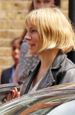 SIENNA MILLER on the Set of Adam Jones in London