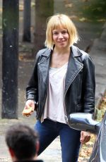 SIENNA MILLER on the Set of Adam Jones in London