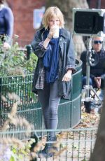 SIENNA MILLER on the Set of Adam Jones in London