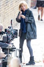 SIENNA MILLER on the Set of Adam Jones in London