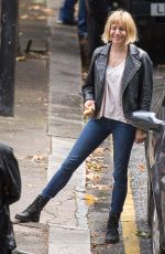 SIENNA MILLER on the Set of Adam Jones in London