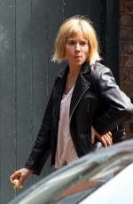 SIENNA MILLER on the Set of Adam Jones in London