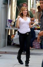 SOPHIA BUSH on the Set of Chicago P.D. in New York