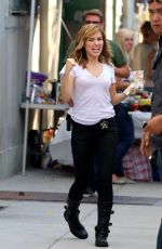 SOPHIA BUSH on the Set of Chicago P.D. in New York