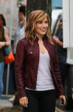 SOPHIA BUSH on the Set of Chicago P.D. in New York
