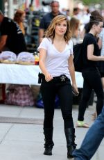 SOPHIA BUSH on the Set of Chicago P.D. in New York