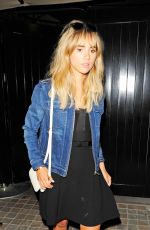 SUKI WATERHOUSE Leaves Chiltern Firehouse in London