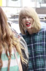 TAYLOR SWIFT in Shirt Dress Out and About in New York