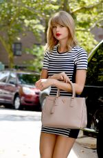 TAYLOR SWIFT in Tight Dress Out in New York