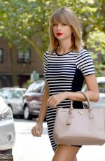 TAYLOR SWIFT in Tight Dress Out in New York