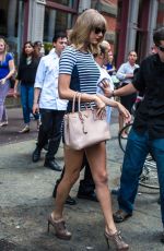 TAYLOR SWIFT in Tight Dress Out in New York