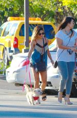 VANESSA HUDGENS Walking Her Dog Out in Studio City