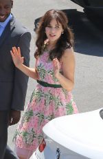ZOOEY DESCHANEL on the Set of New Girl in Los Angeles