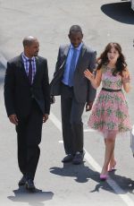 ZOOEY DESCHANEL on the Set of New Girl in Los Angeles