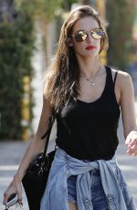 ALESSANDRA AMBROSIO in Denim Shorts Out in Beverly Hills 2609