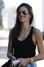 ALESSANDRA AMBROSIO in Denim Shorts Out in Beverly Hills 2609
