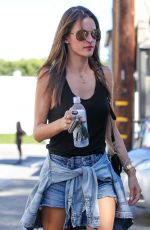 ALESSANDRA AMBROSIO in Denim Shorts Out in Beverly Hills 2609