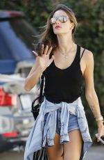 ALESSANDRA AMBROSIO in Denim Shorts Out in Beverly Hills 2609