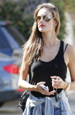 ALESSANDRA AMBROSIO in Denim Shorts Out in Beverly Hills 2609