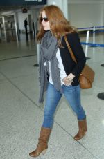 AMY ADAMS in Jeans Arrives at LAX Airport in Los Angeles