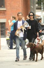 ANNE HATHAWAY Walks Her Dogs Out in New York