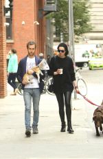 ANNE HATHAWAY Walks Her Dogs Out in New York