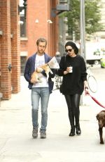ANNE HATHAWAY Walks Her Dogs Out in New York