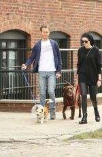 ANNE HATHAWAY Walks Her Dogs Out in New York