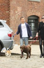 ANNE HATHAWAY Walks Her Dogs Out in New York