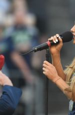 ARIANA GRANDE Performs at Seattle Seahawks Football Game