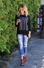 ASHLEY TISDALE in Ripped Jeans Out and About in Los Angeles