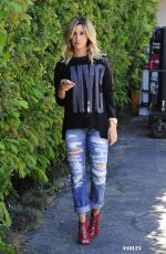 ASHLEY TISDALE in Ripped Jeans Out and About in Los Angeles