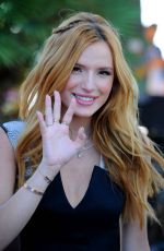 BELLA THORNE on the Set of Extra in Universal City