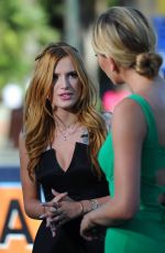 BELLA THORNE on the Set of Extra in Universal City