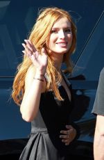 BELLA THORNE on the Set of Extra in Universal City