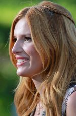 BELLA THORNE on the Set of Extra in Universal City