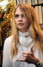 CARA DELEVINGNE Celebrates Launch of Her Mulberry Collection in London