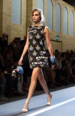 CARA DELEVINGNE on the Runway of Fendi Fashion Show in Milan