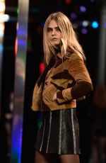 CARA DELEVINGNE on the Runway of Saint Laurent Fashion Show in Paris