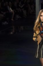 CARA DELEVINGNE on the Runway of Saint Laurent Fashion Show in Paris