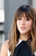CHLOE BENNER on the Set of Extra in Los Angeles