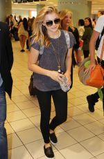 CHLOE MORETZ Arrives at Pearson International Airport in Toronto